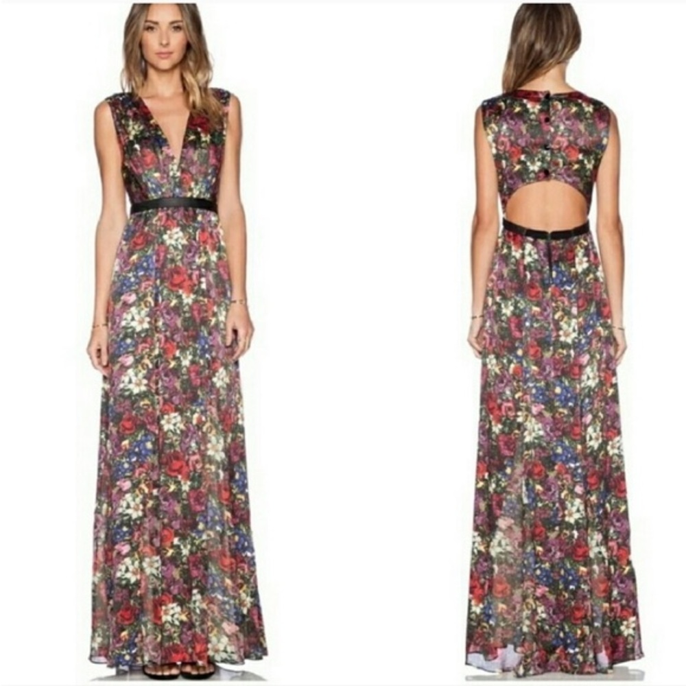 ALICE + OLIVIA Triss Maxi Dress in English Floral Size 6